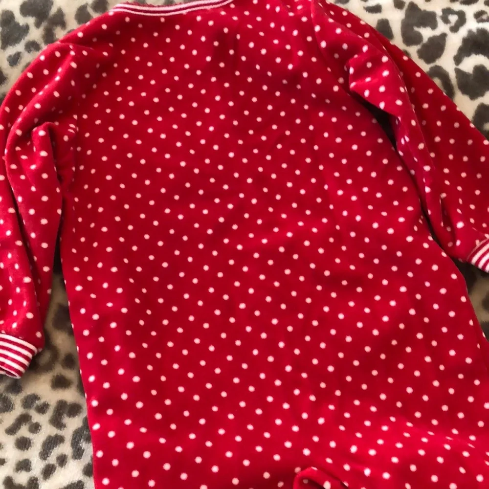 Carter’s Christmas Red Zip-Up Fleece Sleep Play Pajamas 18 months Polka Dot